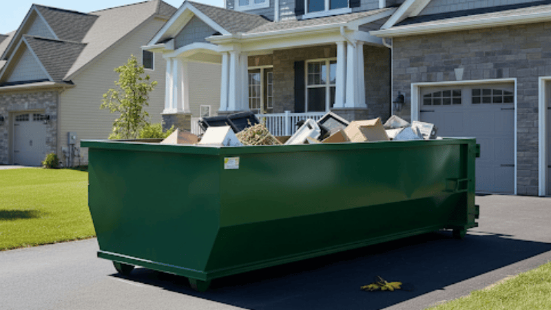 10 Yard Dumpster in Use