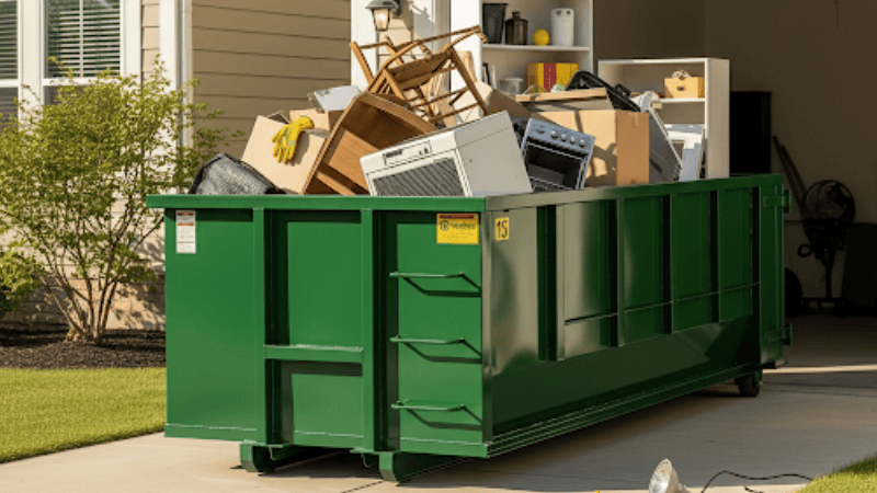 15 Yard Dumpster in Use