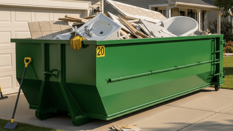 20 Yard Dumpster in Use